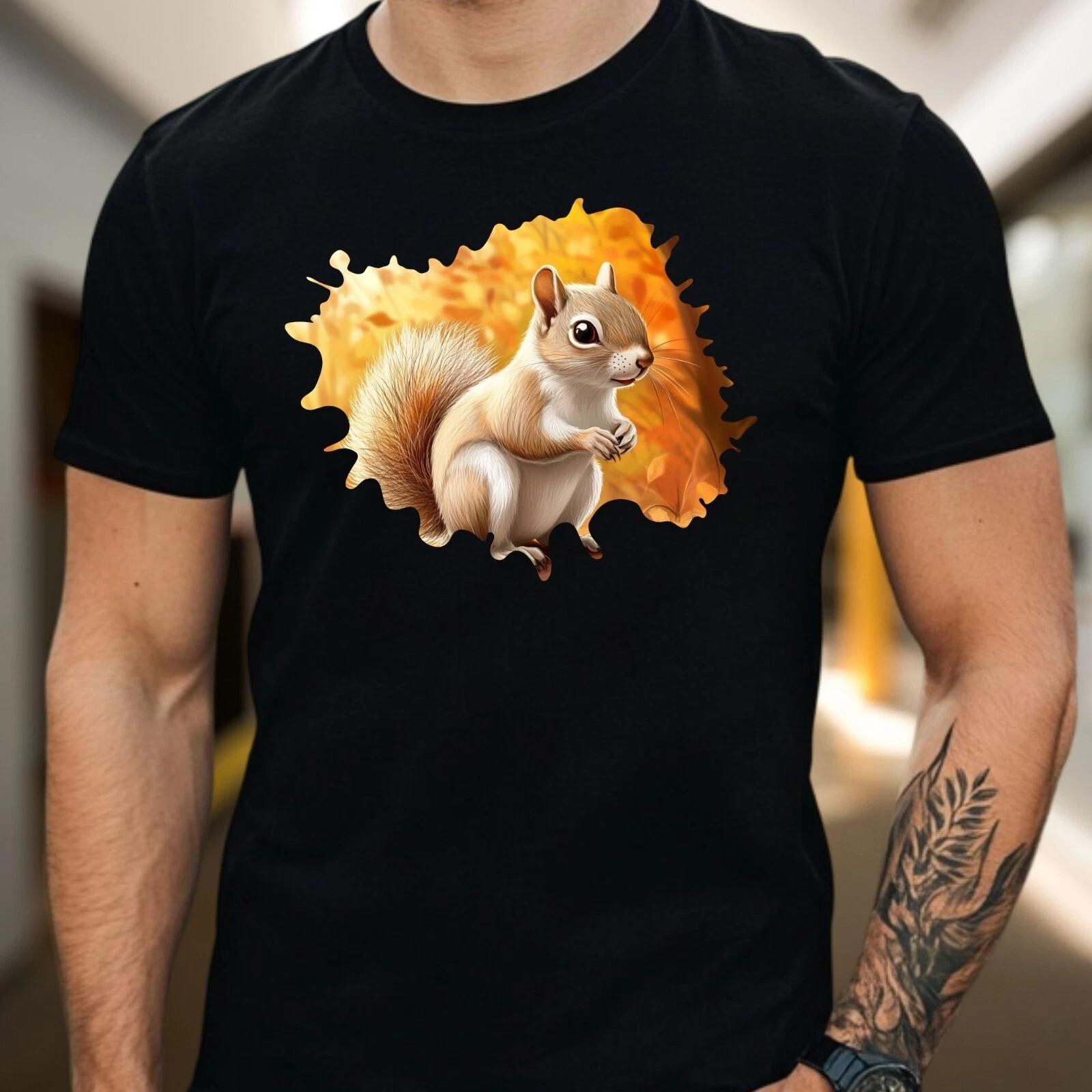 T-Shirt Herren Eichhörnchen Motiv Baumwolle Größe S bis 5XL XXXL
