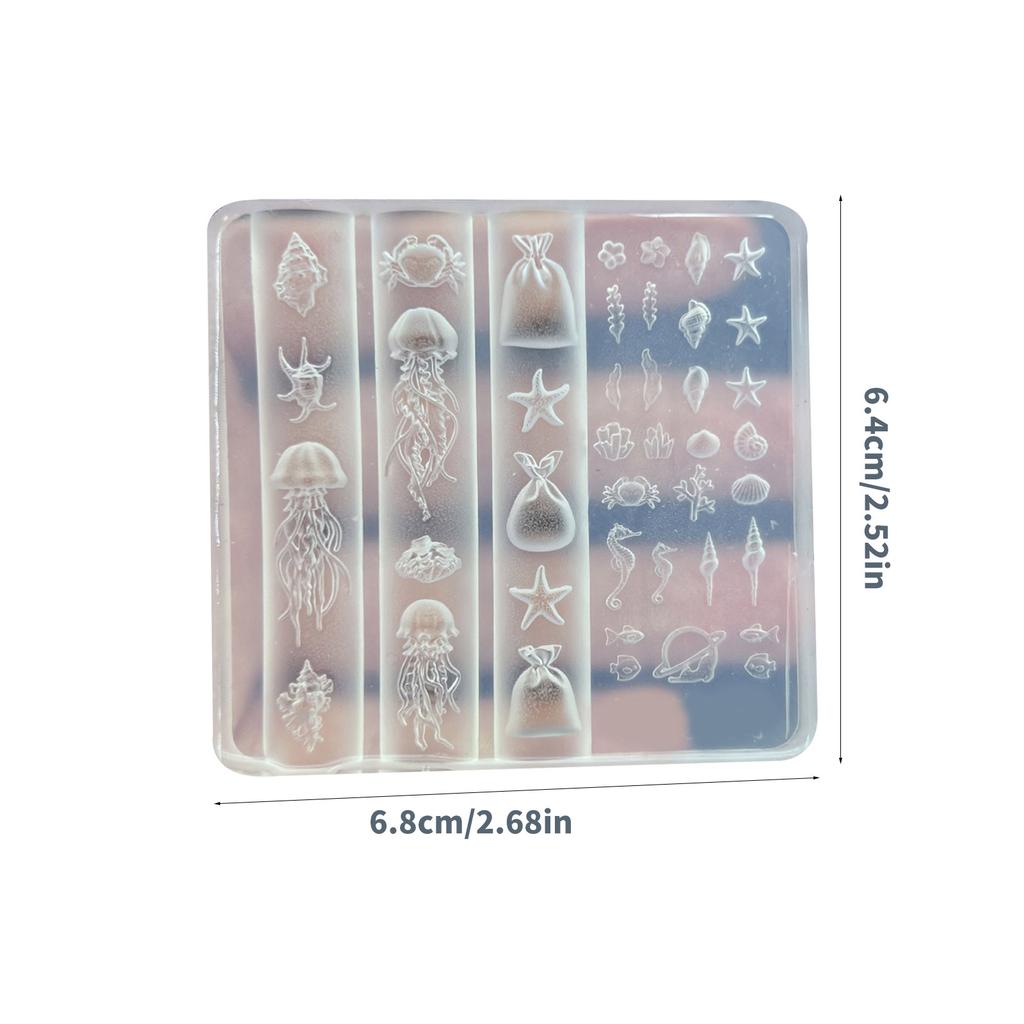 Elastic Stereoscopic Pin Embossing Mold Featuring Marine Life Patterns For Artisanal Beauty Productions