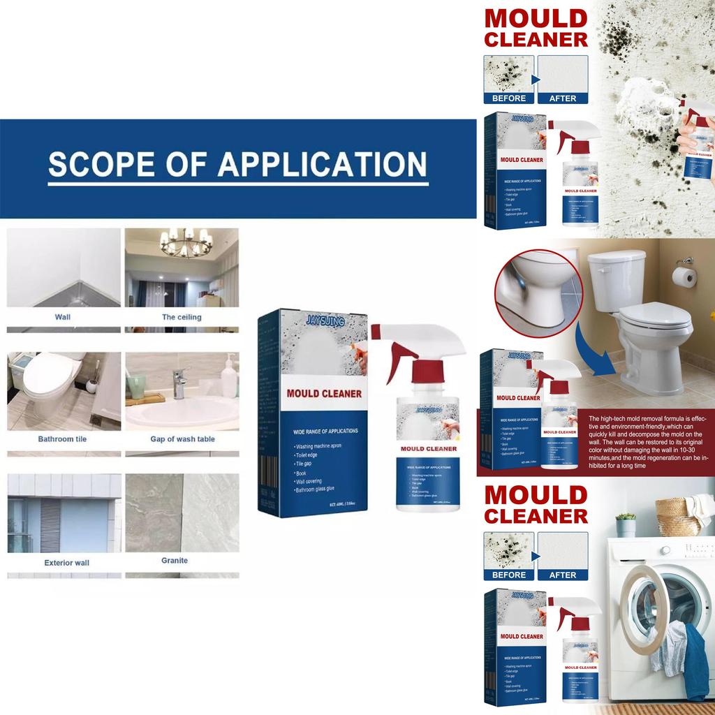 Spray Puternic pentru Îndepărtarea Mucegaiului Pentru Plafoane și Faianță de Baie Soluție de Curățare cu Efect Multiplu 60ml