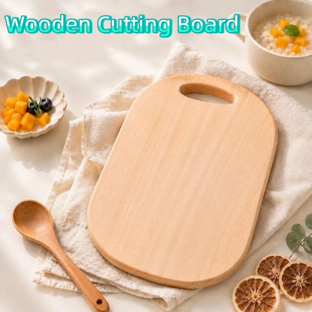 Solid Wood Chopping Board Non-Slip Bread Cutting Board Durable Cutting Plate Mat Vegetable Cutting