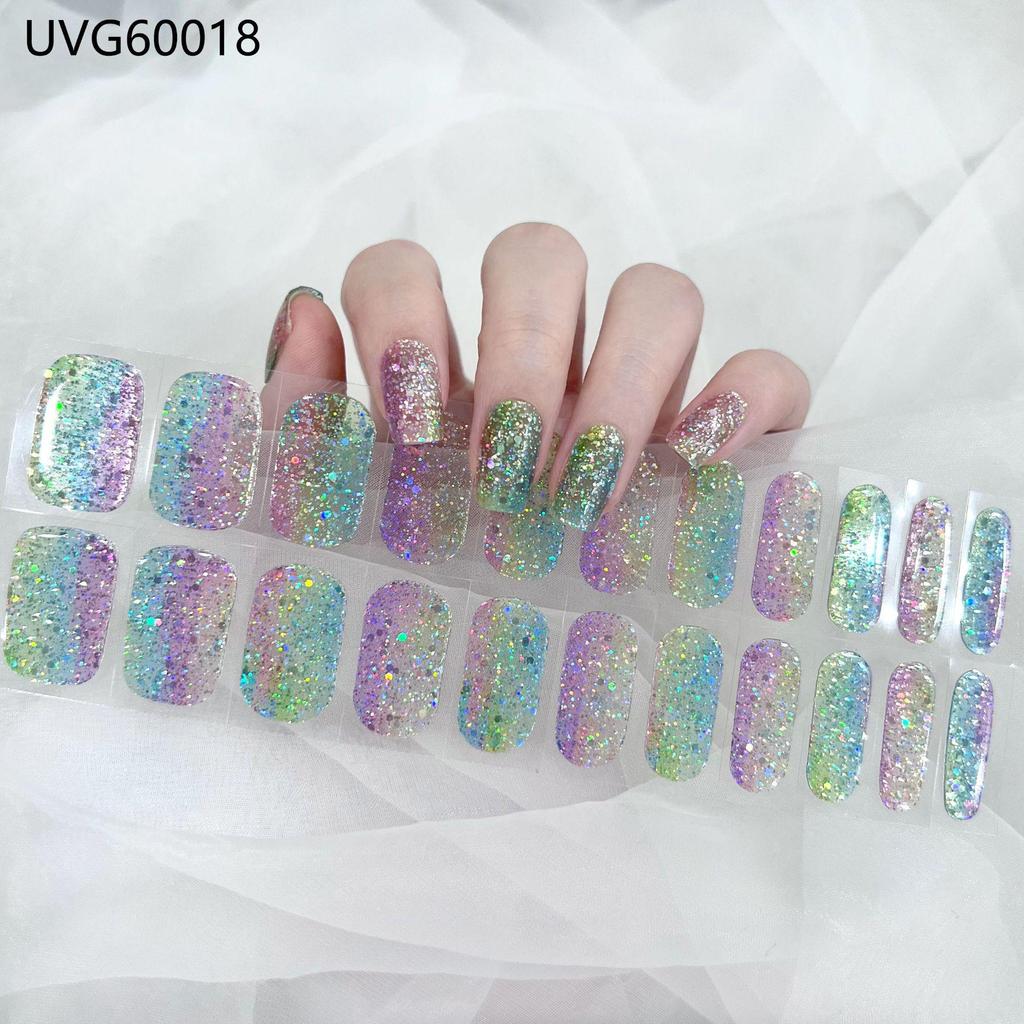 Transparent Nude UV Gel Nail Art Stickers: Semi-Cured, Semi-Baked Manicure Sheets