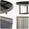 Garden Dining Set 5 pcs Grey Poly Rattan