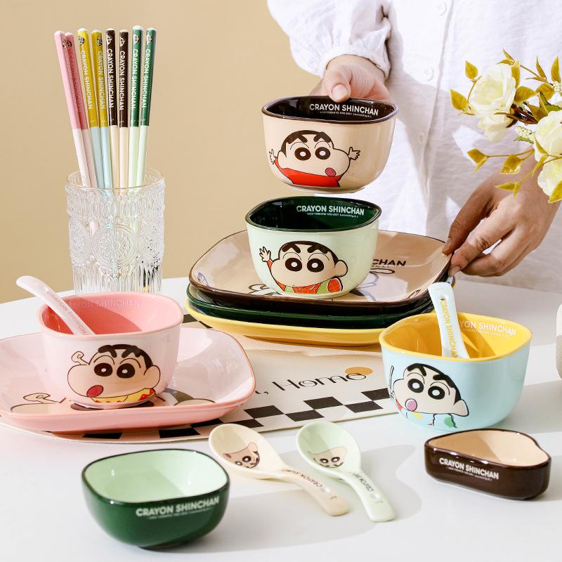Cute Cartoon Square Bowls Student Children Fruit Tableware Ceramics Material Primary School Special Tablewares Kids Rice Bowl