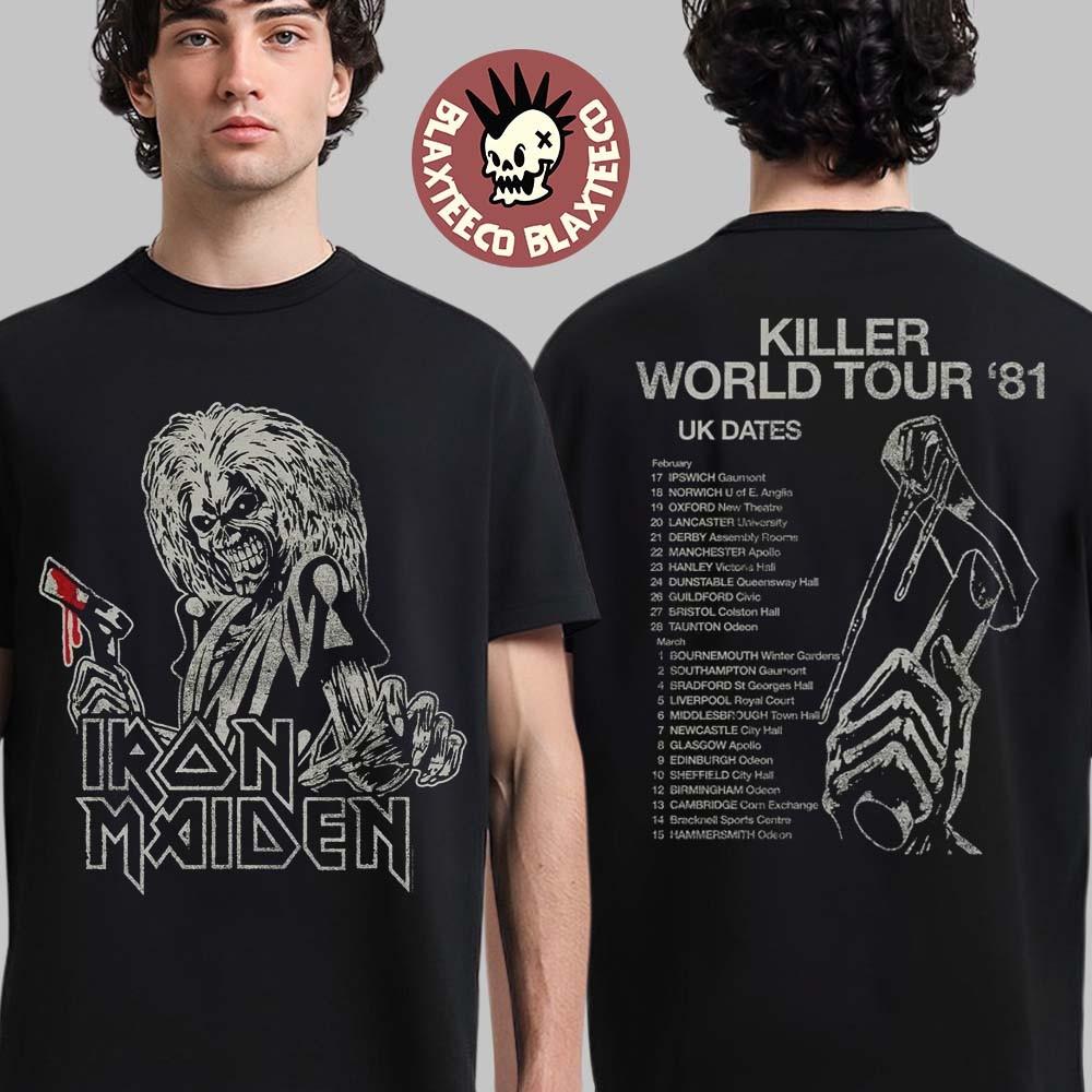 50th Anniversary Killer World Tour 1981 Reprint UK Dates S-4XL Unisex T-Shirt S