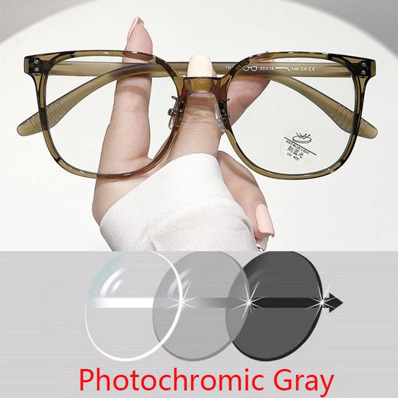 Oversize Square TR90 Frame Rivet Myopia Spectacles With Cylinder 0 -0.5 -0.75 To -6.0 , Hyperopia +0.5 To +6.0