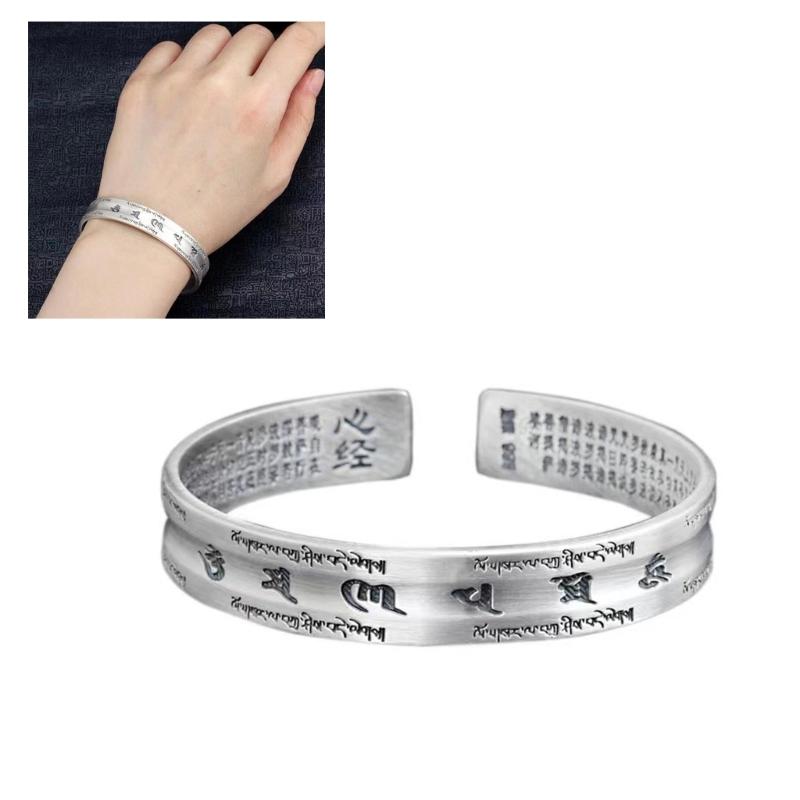 Engraved Cuff Bracelet Vintage Silver-Tone Alloy Wrist Bangle with Open Slip-On Design for Everyday Outfits and Casual Simple Gifting