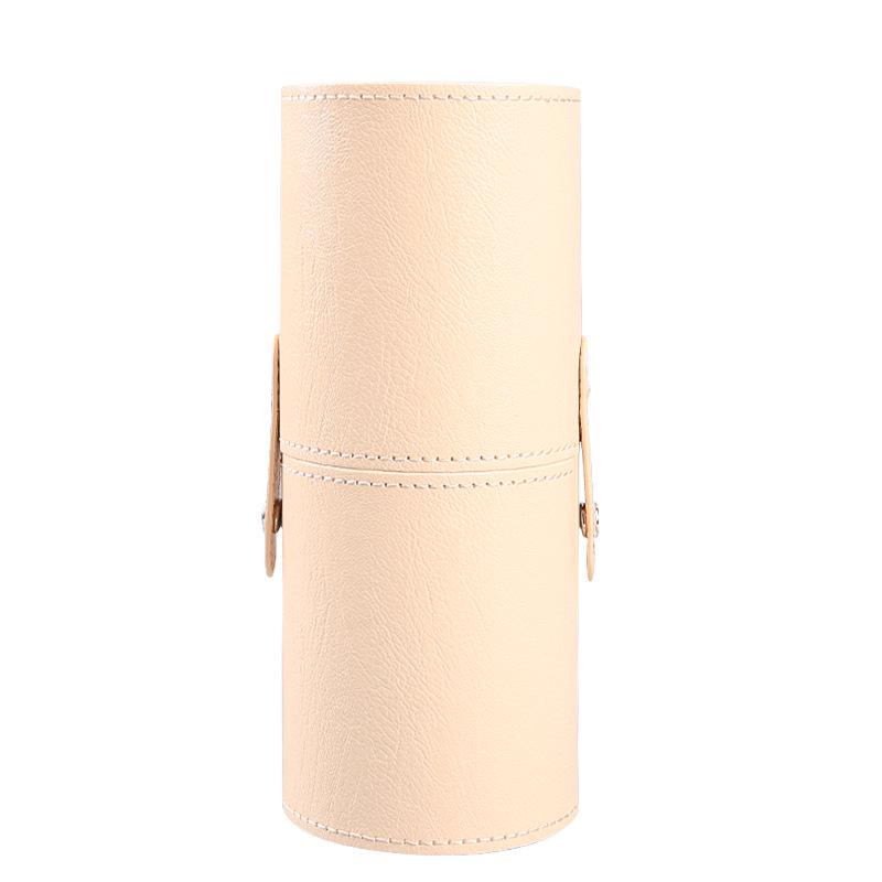 Portable PU Leather Makeup Brush Tube - Dustproof Cosmetic Travel Holder