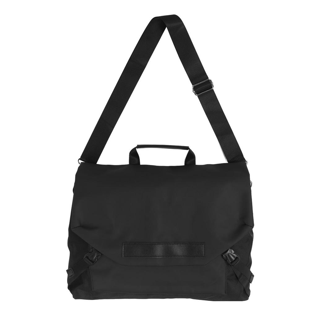 Men Laptop Shoulder Bag Waterproof Adjustable Strap Shock Proof Protective Computer Bag Black L