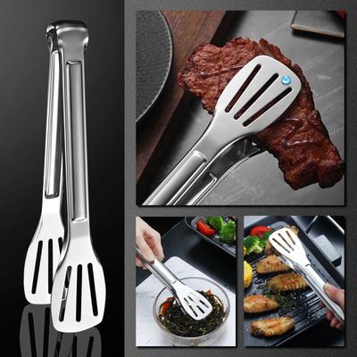 Food Tongs, Buffet Tongs Set, Stainless Steel Serving Tongs, Non Stick Kitchen Tongs, Portable Tongs, Kitchen Utensils For Cutting Bread