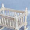 Dollhouse Cradles Smooth Kids Gift Wooden Scale 1:12 Dollhouse Cradle Baby Crib for Decor