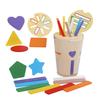Wood Color Cognitive Classification Cup Children'S Toys Baby Montessori Early Education Puzzle Shape Cognitive Classification Bucket