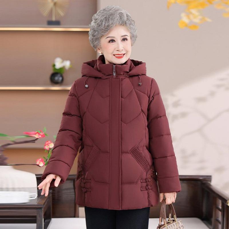 Winter cotton clothes women's warm hooded jacket thickened warm and cold-proof medium and long cotton-padded clothes