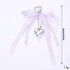 Unique Heart Shaped Bowknot Charm for Handbags Keychain Pearls Bag Pendant Decorative Accessories For Everyday Use