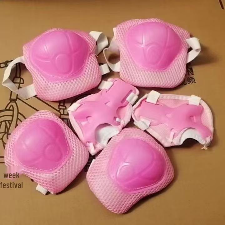 Children's Six-Piece Protective Gear Set for Roller Skating, Ice Skating, Skateboarding, and Cycling - Includes Knee Pads and Hand Guards