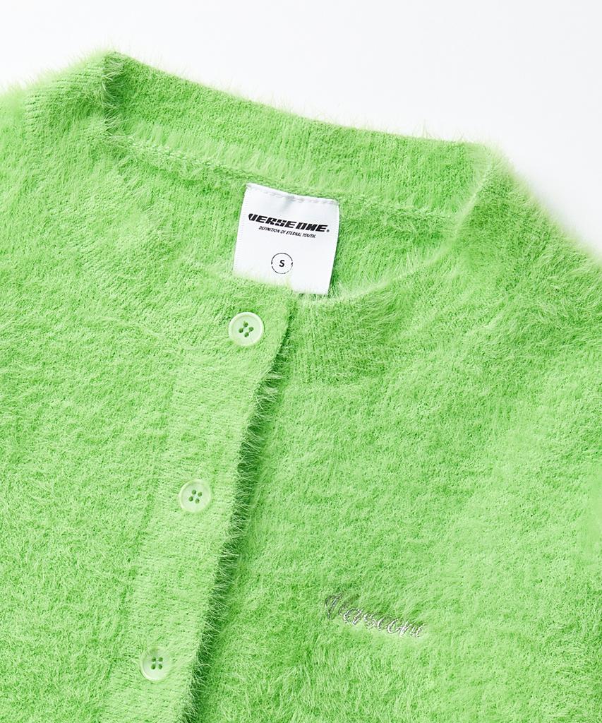 Verse One Round Neck Cardigan Neon Green(For Women)