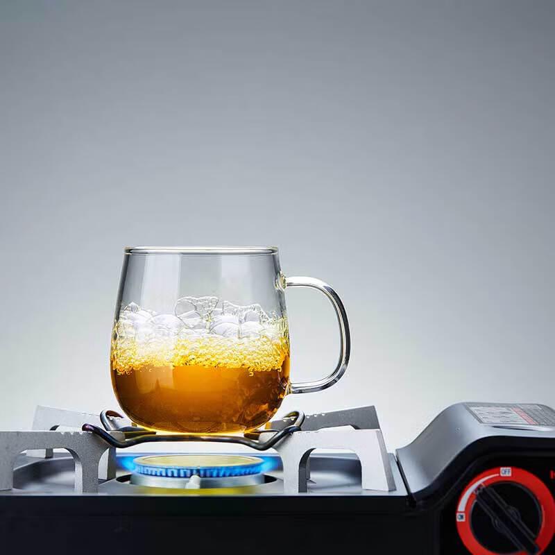 520ml Heat-Resistant Glass Tea Infuser Mug with Lid and Handle