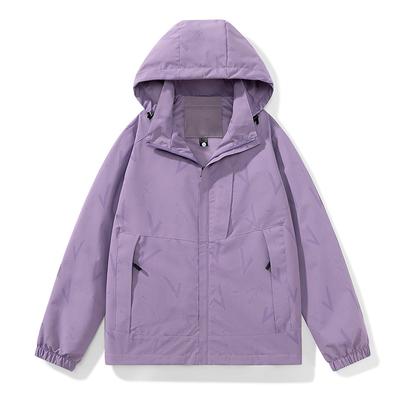 Veste Homme Nouvelle Tendance Printemps Coupe Ample Capuche Amovible Vêtement d'Extérieur Randonnée Veste Coupe-vent Imperméable pour Couple
