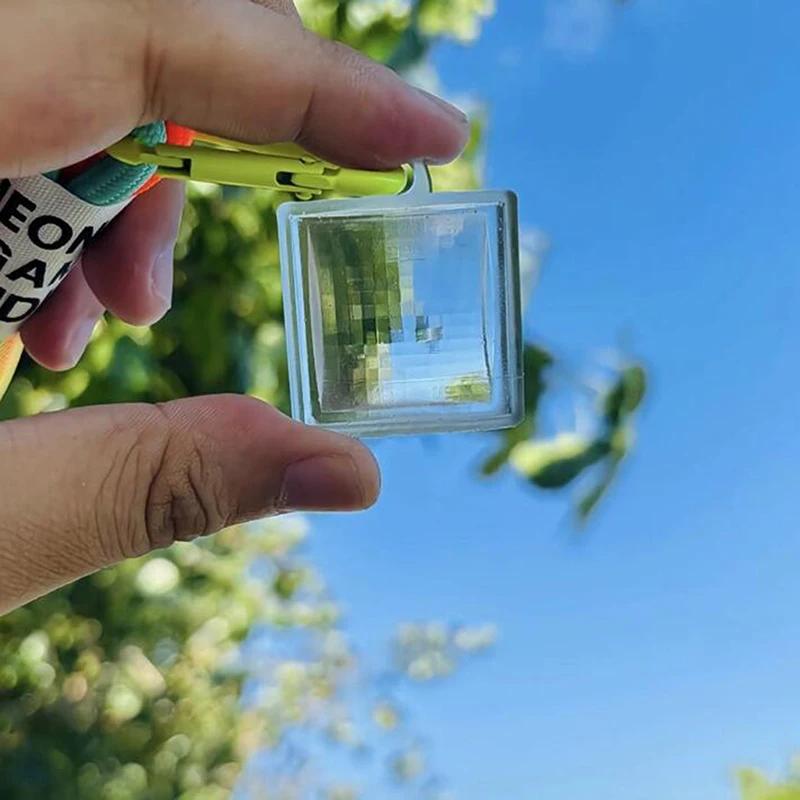 Pixel Photography Tool Transparent Acrylic Mosaics for Keychains and Sharing Your Travel Memories Mosaic Lens Blue, Black, Pink
