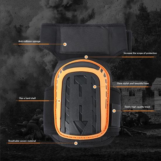 1 Pair Construction Knee Pads Heavy Duty Thick Foam Adjustable Strap Non-slip Professional Outdoor Gardening Work Roofing Flooring Knee Guards