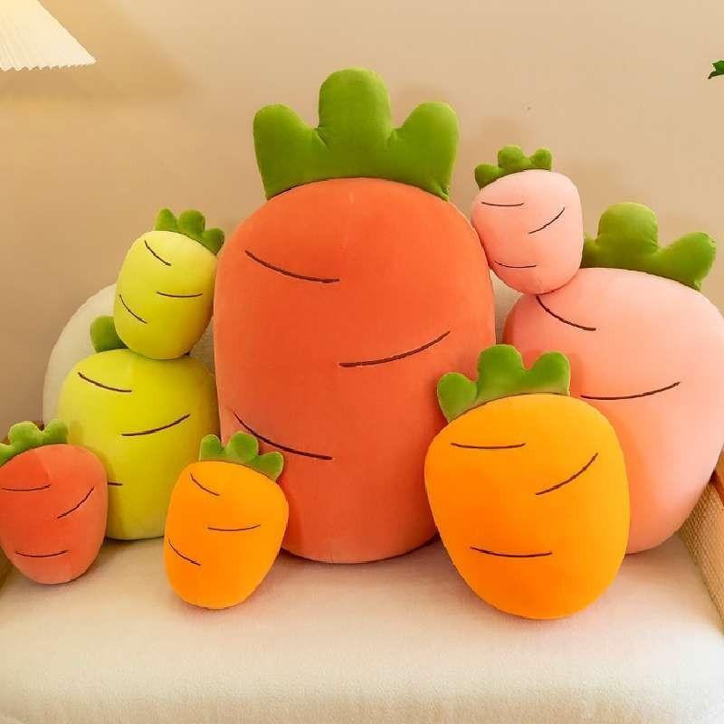 Soft Carrot Plush Toy Cartoon Vegetable Stuffed Pillow Creative Fluffy Doll Pink/orange/yellow/red 28/40/60/80cm