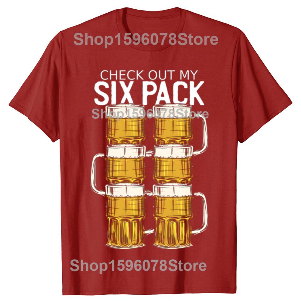 

Funny Check Out My Six Pack Beer 100 Cotton Tshirts Men Fashion Tshirt Loose Oversized Streetwear Hip Hop Unisex T Shirt S