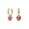 Chroma Heart Pendant Design Gold Plated Crystal Zirconia Earrings Women Earrings 5684760