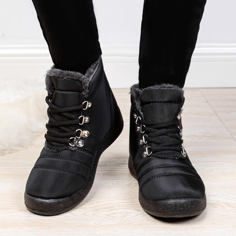 New Autumn and Winter Ladies Plus Velvet Sneakers Anti-slip Shock-absorbing Warm Shoes Waterproof and Warm Snow Shoes