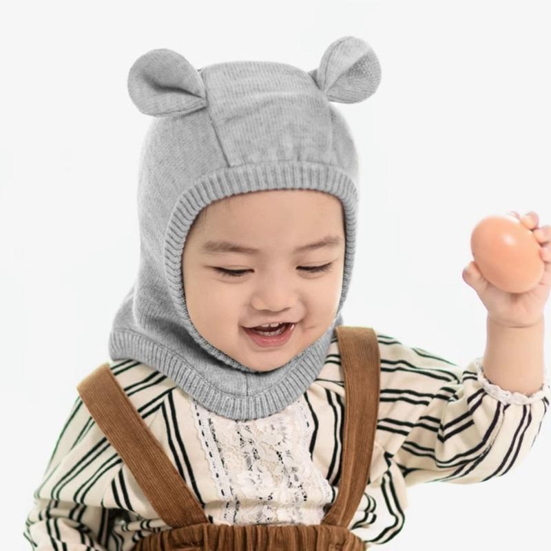 Baby Strickmütze, Herbst Winter Baby Mädchen Jungen Kopfschutz Mützen Kappe Integrierter Ohrenschutz Mütze Warme Mütze Kappe