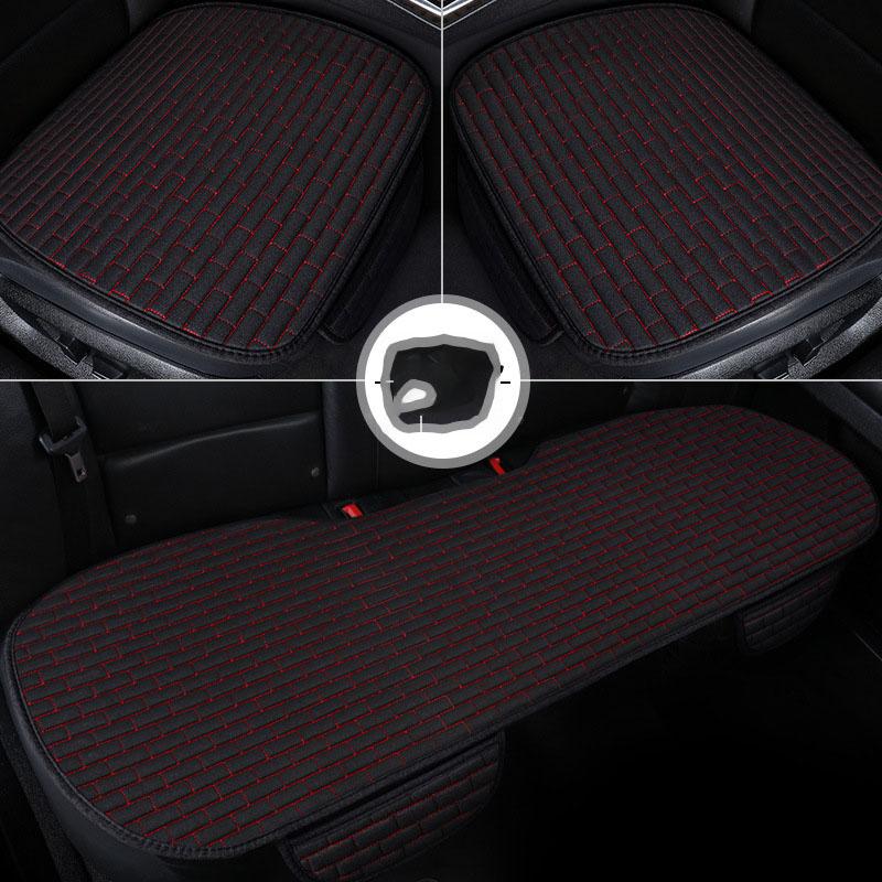 

Универсальный противоскользящий чехол для автомобильного сиденья, защитная подушка для переднего сиденья, льняная ткань, аксессуары для салона автомобиля, классная подушка 3PCS/SET красный