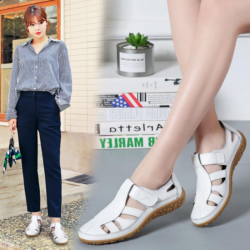 Mary Sandals Essentials Womens Summer Jane Beach Breathable Flat Shoes Closed Toe Casual Soft Walking Sandals For Girl Plus Size