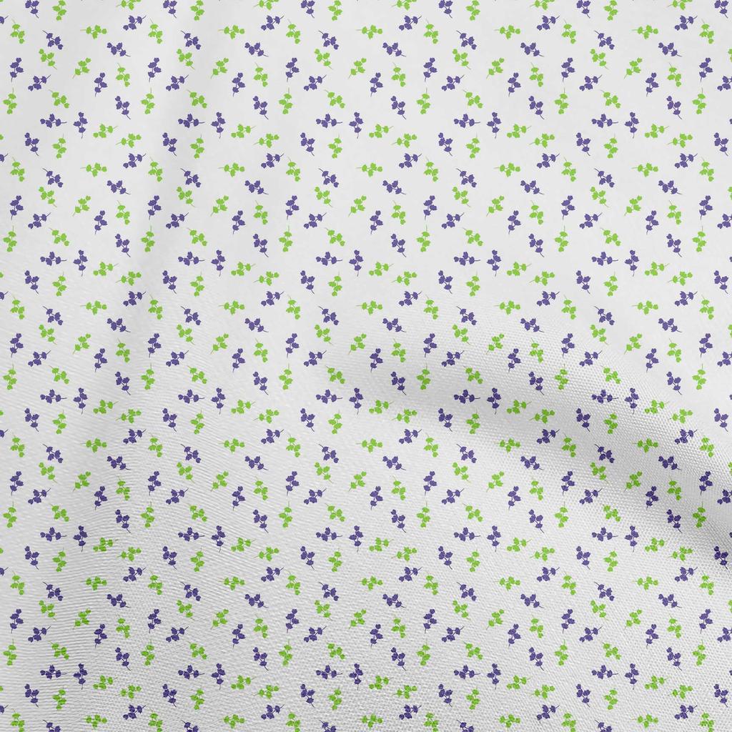 oneOone Cotton Flex Green & Purple Fabric Floral Sewing Material Print Fabric By The Yard 40 Inch