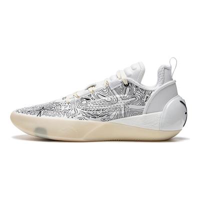 Li Ning All City 12 Encore Basketballschuhe Herren Niedrig geschnitten Weiß Schwarz ABAU051-4