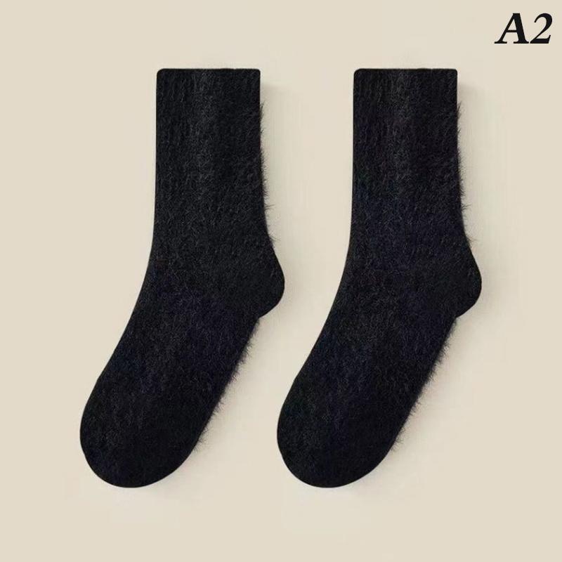 Mink Velvet Socks For Women And Men Autumn And Winter Thicken Thermal Coral
