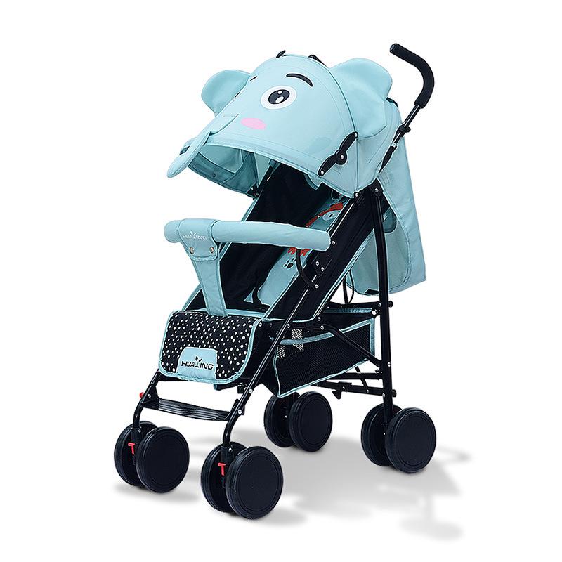 Cartoon Elephant Dual-Use Baby Stroller - Adjustable, Portable, and Safe for Winter and Summer