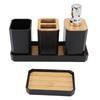Bathroom Accessories Set Bath Ensemble Set with Toothbrush Holder Cup Lotion Bottles Soap Dish Tray