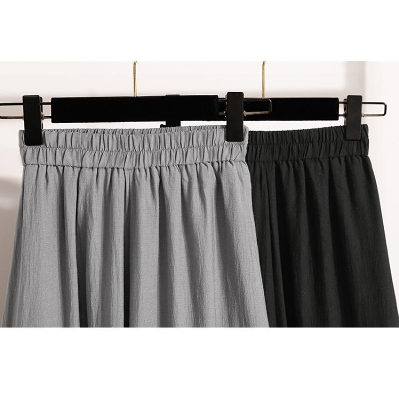 DIMANAF 2026 Übergröße Sommer Lange Hosen Damen Elastische Taille Hosen Locker Lässig Übergroß Unterteile Hosen Grau 5XL