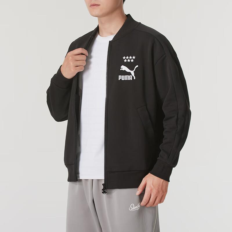 Puma Logo Outdoor Casual Sports Zip Collar Jacket Men jackets Black 628094-01