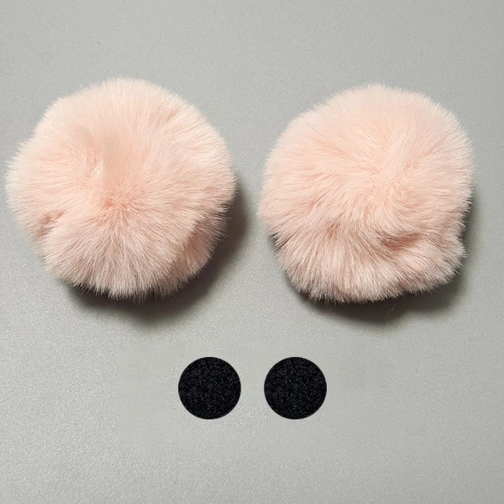 2Pcs Car Motorcycle Helmet Decoration Soft Plush Ball For Motocross Full Face Off Road Helmet Sticker Helmet Accessories