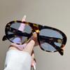 Fashion Leopard Gradient Oval Sunglasses for Women Vintage Gradient Elegant Sun Glasses Men Outdoor Uv400 Shades Black Glass