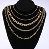 5pcs/Set Simple Braided Bead Chain Necklaces For Women Gold Color Layered Pendant Necklace Set Daily Party Wear Jewelry Gift New