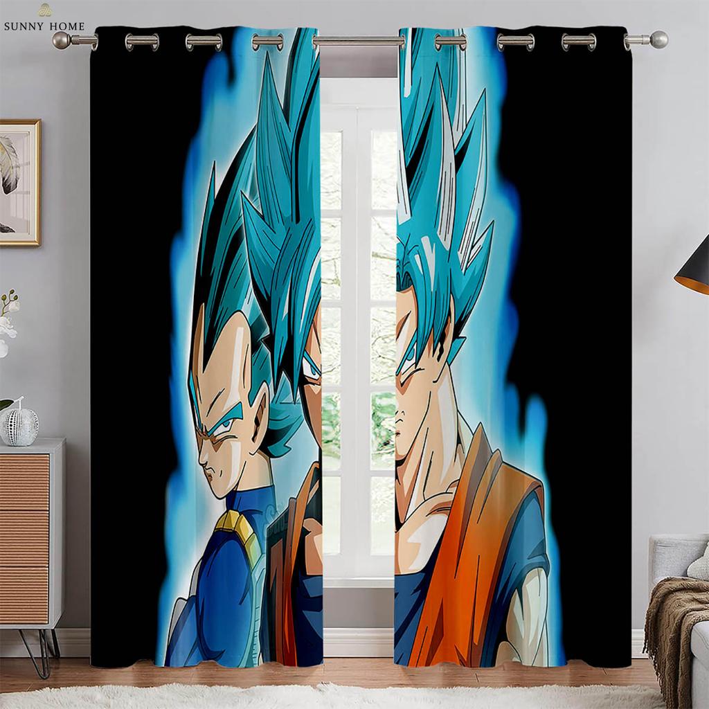 2-Piece Japanese Anime Printed Curtains Suitable For Dormitory Bedroom Living Room Kitchen Four Seasons Decorative Curtains
