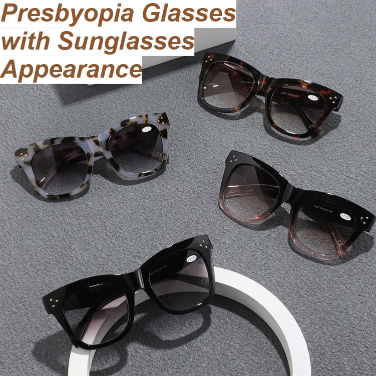 Progressive Color Reading Glasses +1 0 to +4 0 Large Frame Presbyopia Sunglasses Multifunctional Fashion Eyewear
