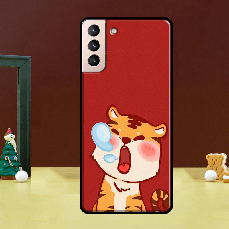 Funny Cartoon Tiger Phone Case For Samsung Galaxy S24 Ultra S20 S21 S22 S23 S25 Ultra S24 FE S9 S10 Plus Cover
