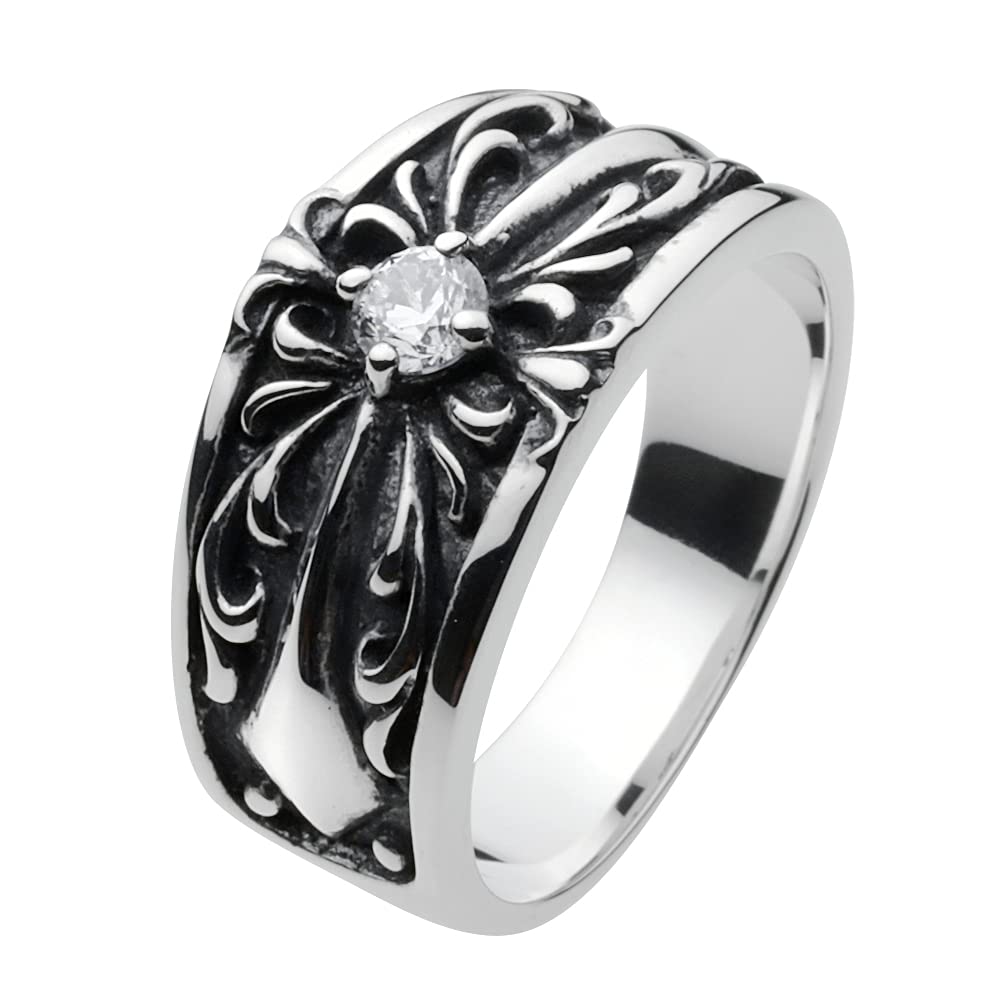 

Gothic Cross Ring Zirconia Silver fr0243 23 [Figmart] [925 Accessories] No.