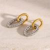 Elegant Stainless Steel Texture Jewelry Set with Round Stripes Designs Includes Necklace Earrings and Bracelet