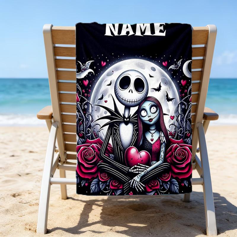 1pc Jack2 Beach Towel with Custom Name, Beach/Swimming/Bath/Picnic/Camping Towel, Suitable for Seaside Beaches