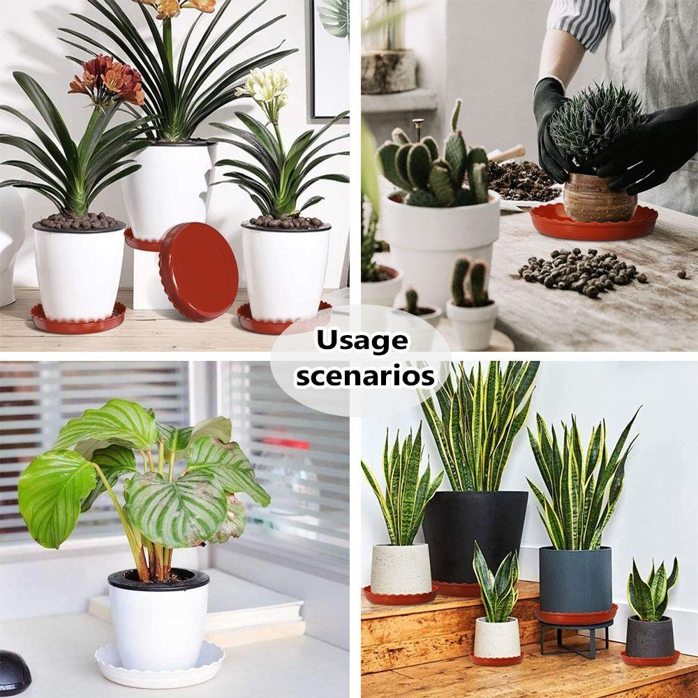 High Quality Plastic Plant Pot Tray Wave Round Heavy Duty Drip Trays Durable Flower Tray Indoor And Out Door Plant