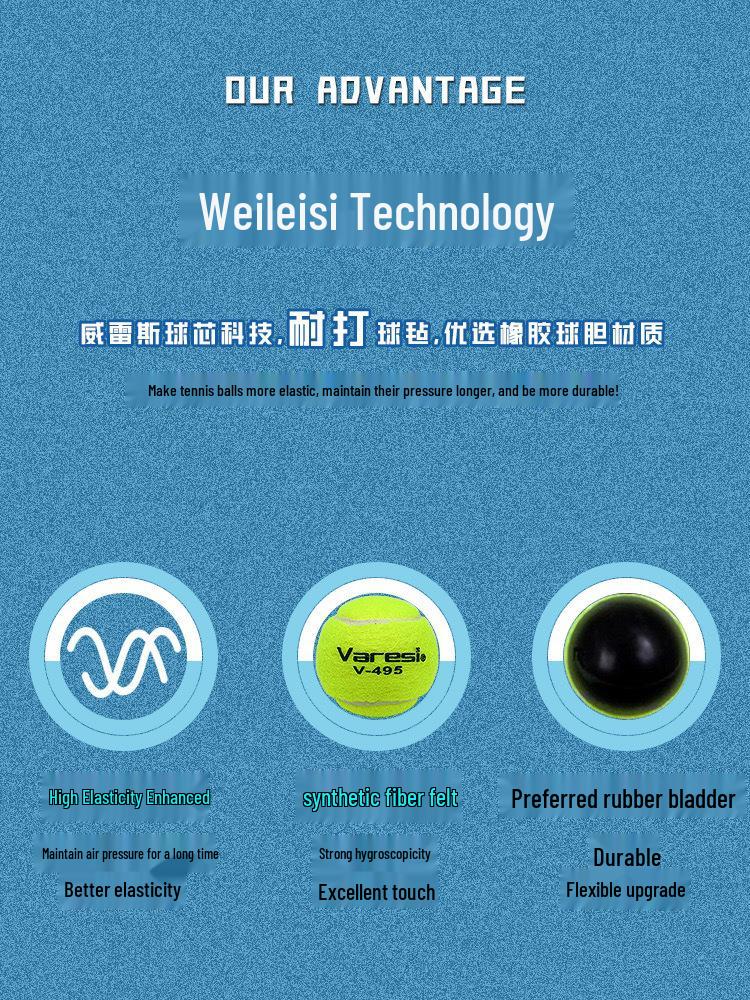 Wiles Durable High-Elasticity Beginner Tennis Ball - Wear-Resistant Training & Competition Ball