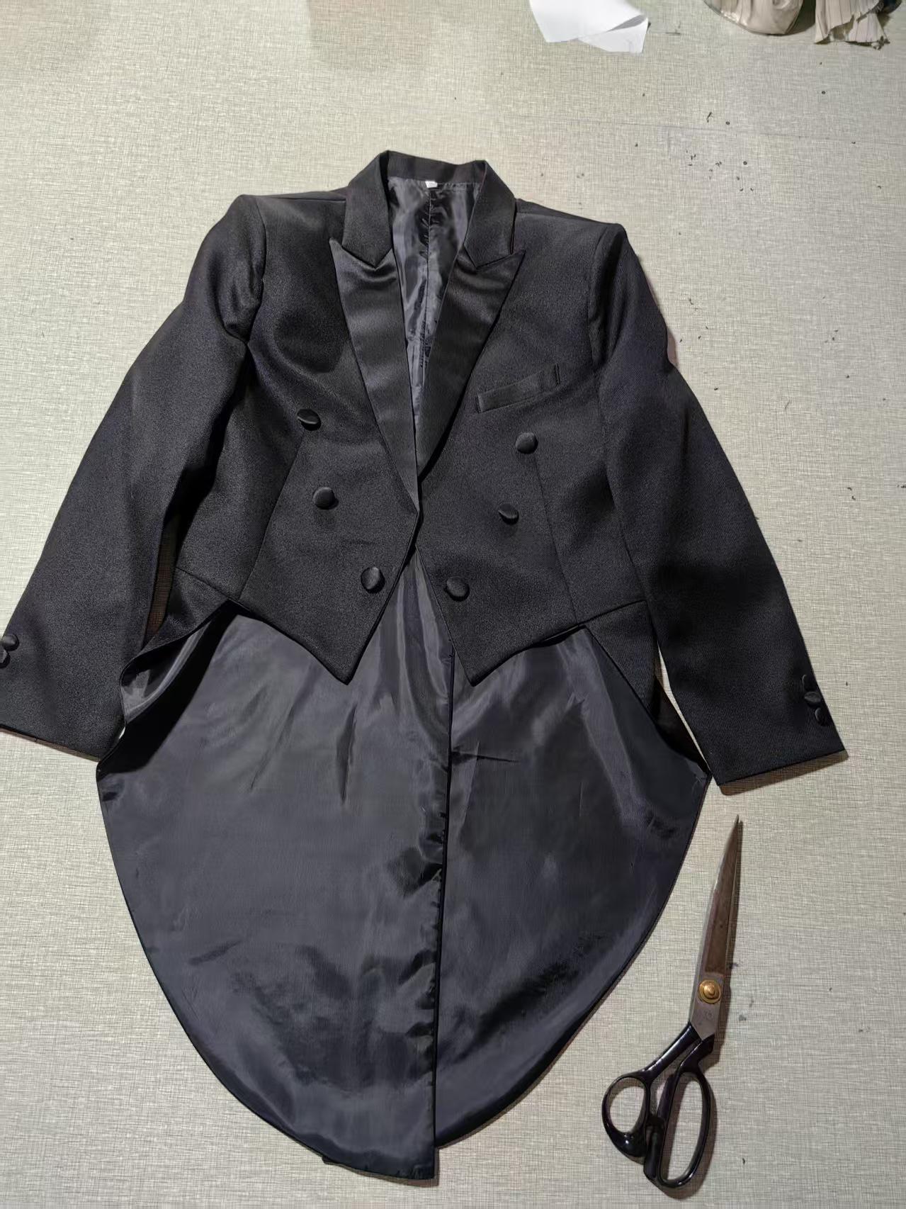 

Men s Formal Tailcoat Costume for Magic Show, Conductor, Singer, Jazz Performance, & Dance Competition XL чёрный