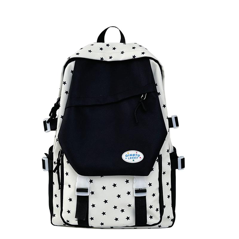 

Женский повседневный рюкзак большой вместимости, модный простой дизайн для путешествий, школы, поездок на работу - новый милый стиль чёрный